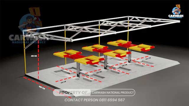 desain usaha car wash 3 hidrolik tipe H